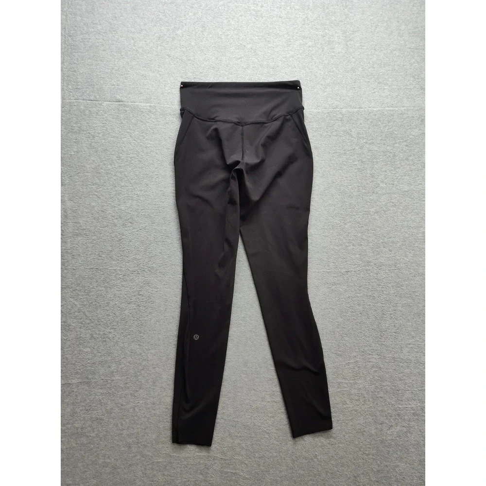 Lululemon Athletica Women Leggings 6 Black Pull‎ On High Waistband Ankle Active